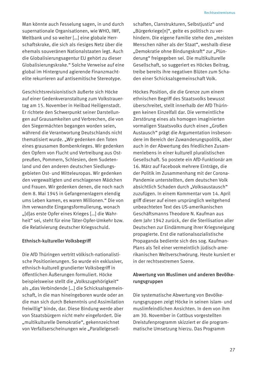 Seite 29 des Verfassungsschutzbericht 2020 Thüringen