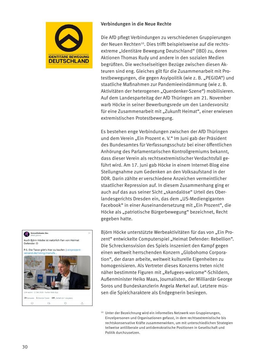 Seite 32 des Verfassungsschutzbericht 2020 Thüringen