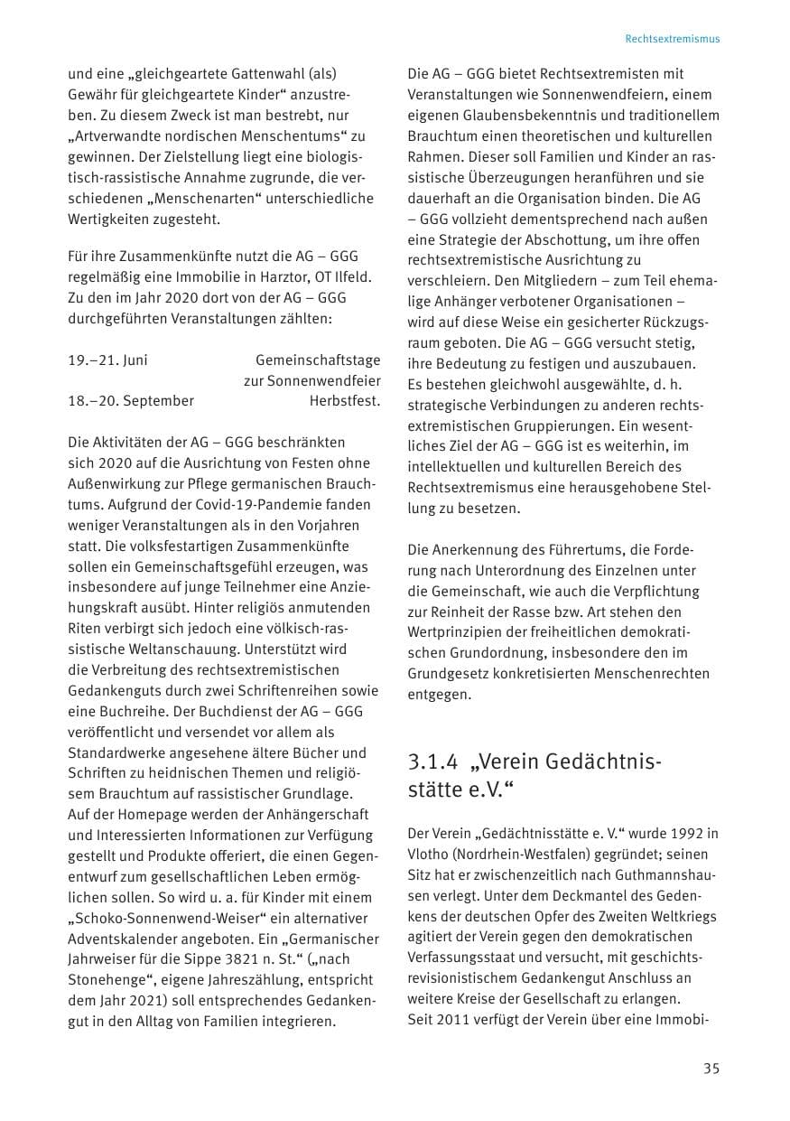 Seite 37 des Verfassungsschutzbericht 2020 Thüringen