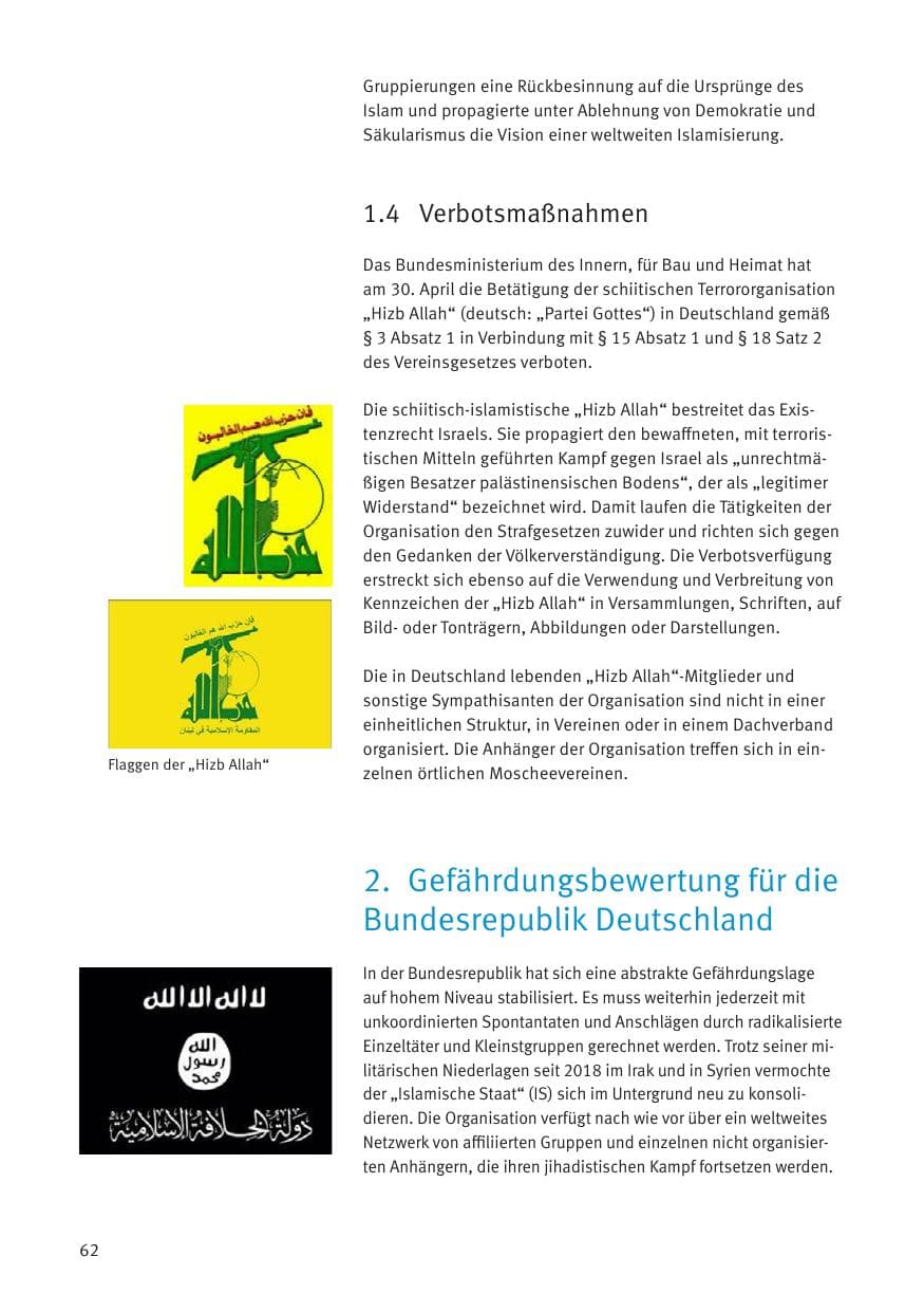 Seite 64 des Verfassungsschutzbericht 2020 Thüringen