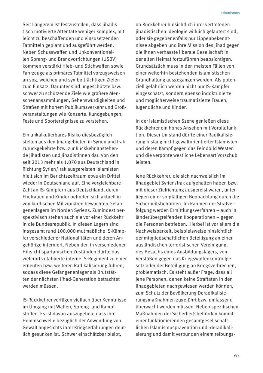 Seite 65 des Verfassungsschutzbericht 2020 Thüringen