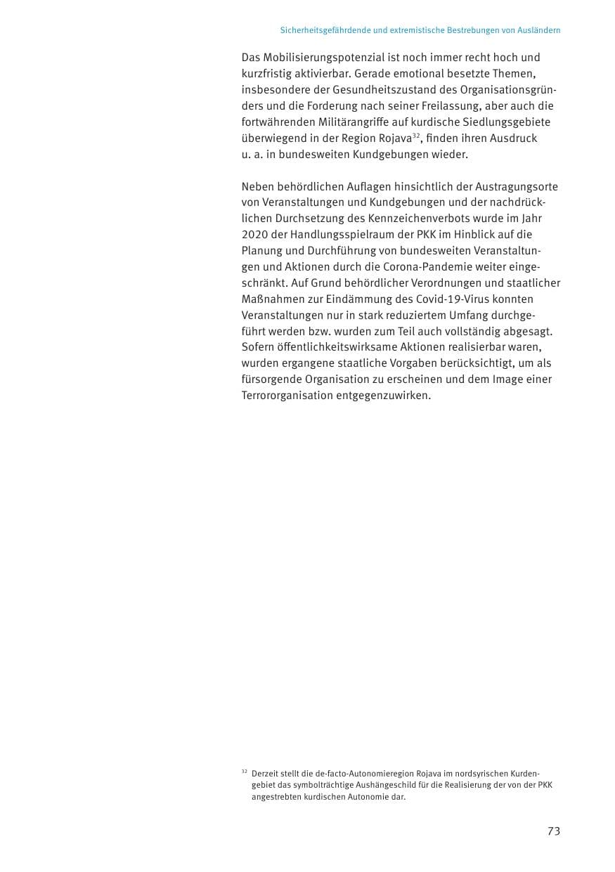 Seite 75 des Verfassungsschutzbericht 2020 Thüringen