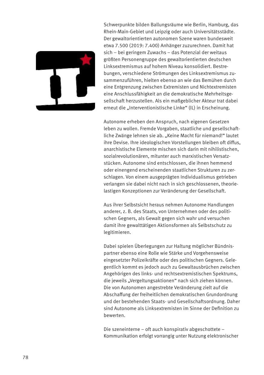Seite 80 des Verfassungsschutzbericht 2020 Thüringen