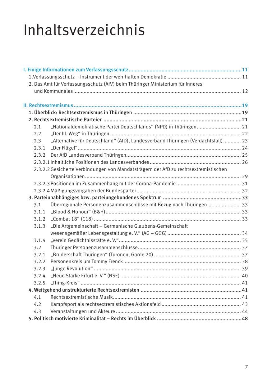 Seite 9 des Verfassungsschutzbericht 2020 Thüringen