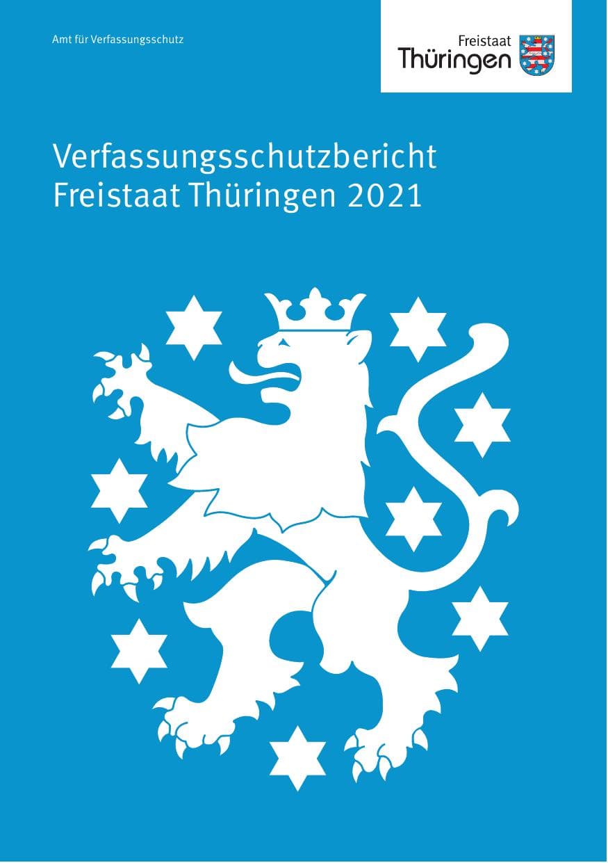 Seite 1 des Verfassungsschutzbericht 2021 Thüringen