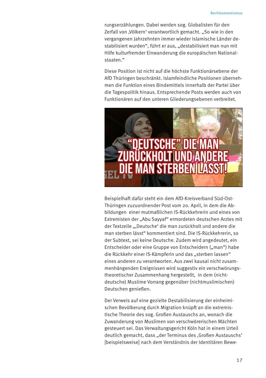 Seite 17 des Verfassungsschutzbericht 2021 Thüringen