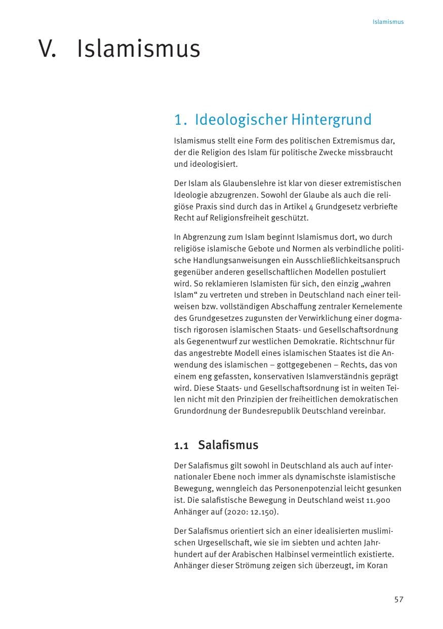 Seite 57 des Verfassungsschutzbericht 2021 Thüringen