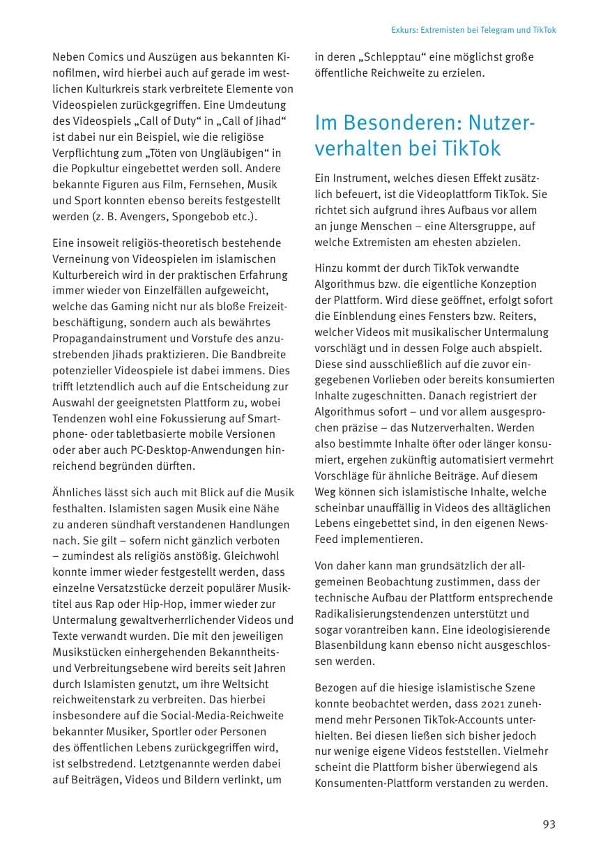 Seite 93 des Verfassungsschutzbericht 2021 Thüringen
