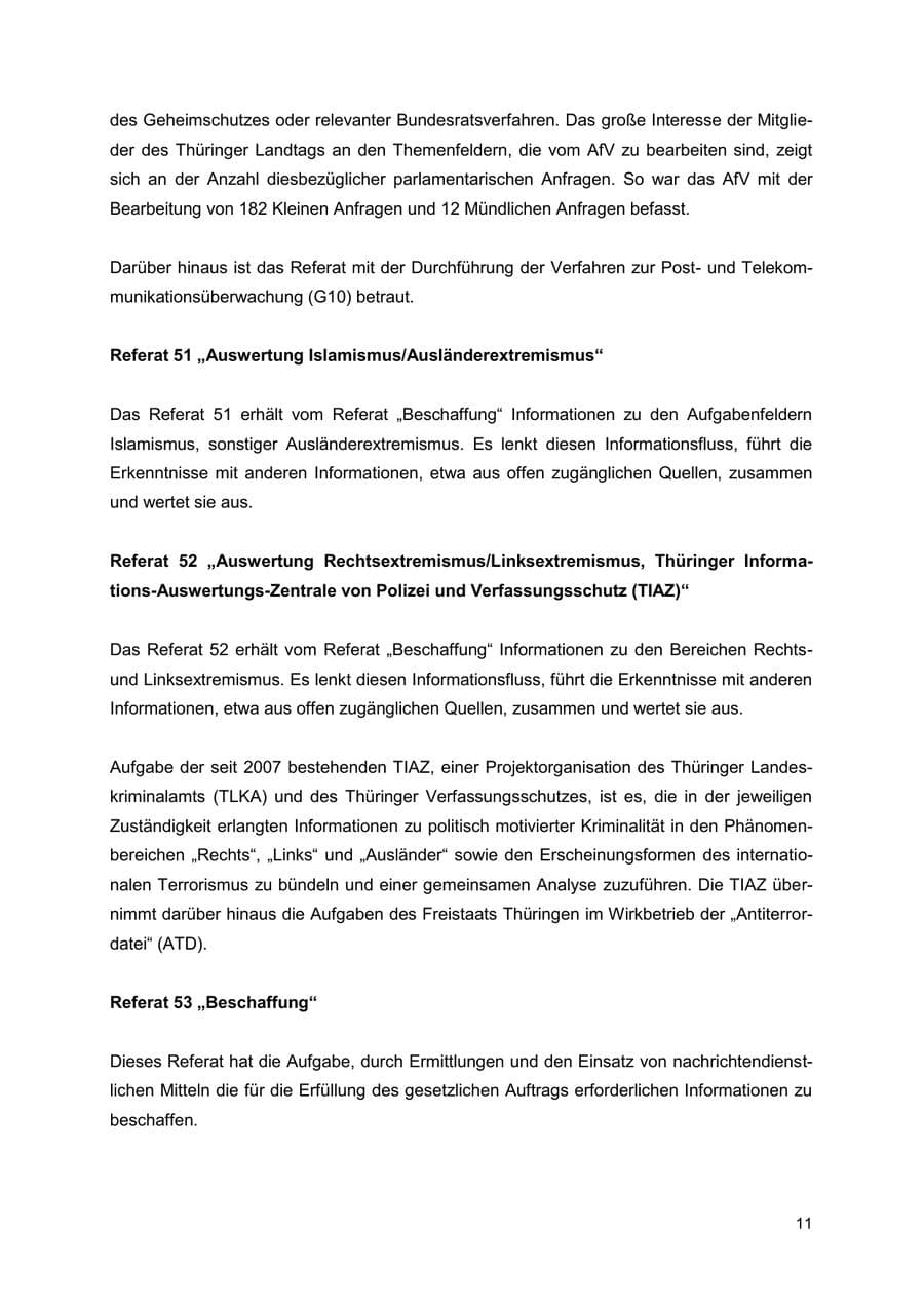 Seite 11 des Verfassungsschutzbericht 2022 Thüringen