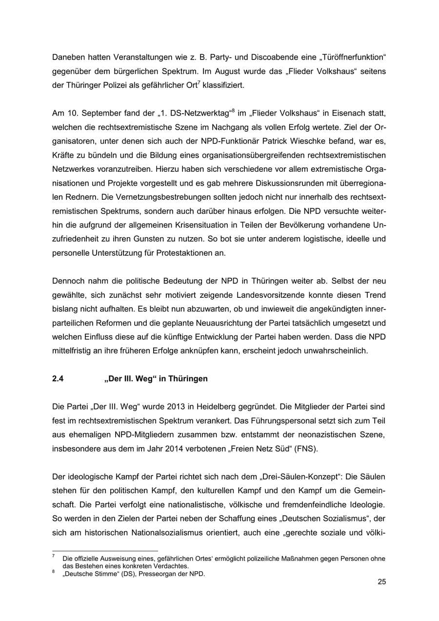 Seite 25 des Verfassungsschutzbericht 2022 Thüringen