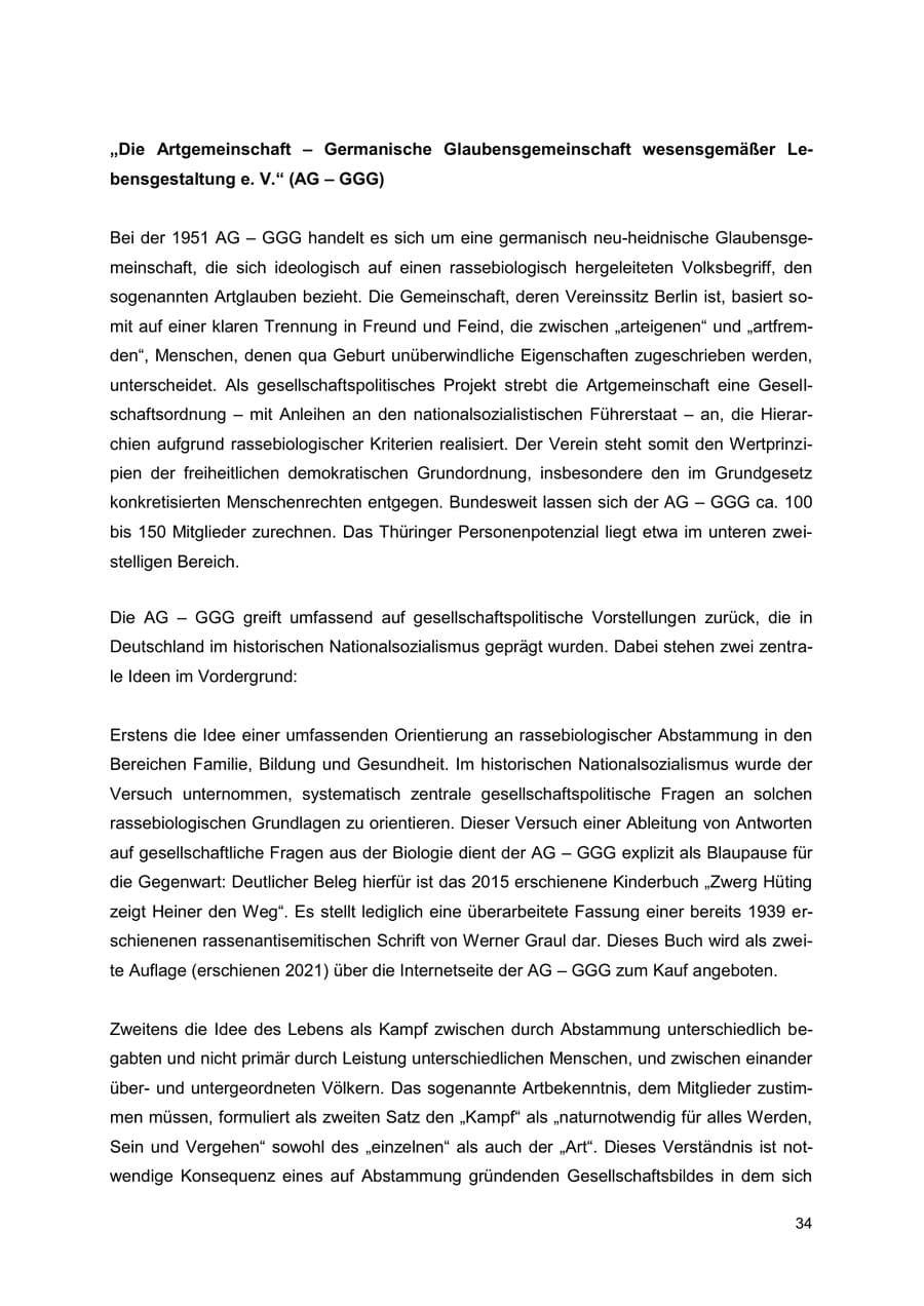 Seite 34 des Verfassungsschutzbericht 2022 Thüringen