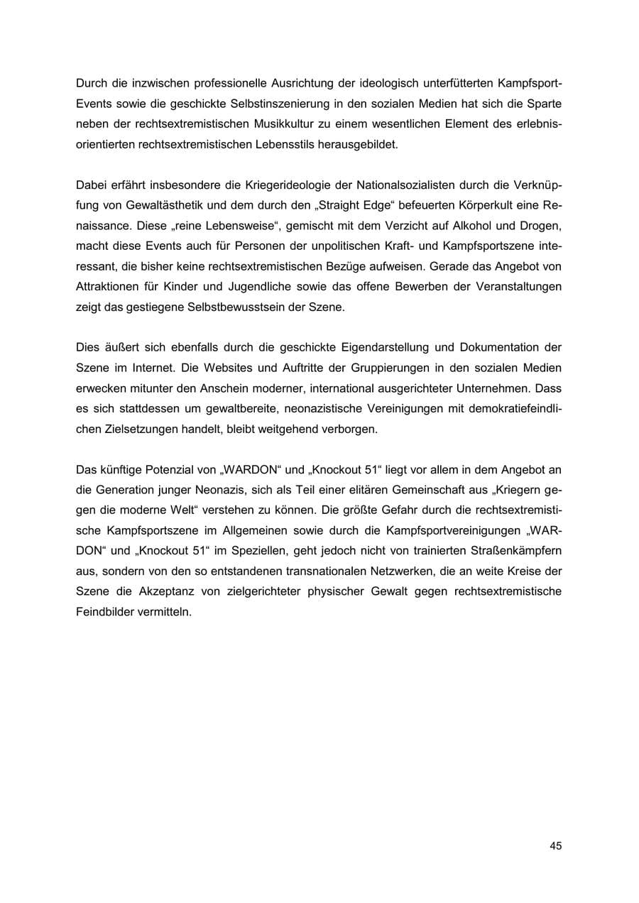 Seite 45 des Verfassungsschutzbericht 2022 Thüringen