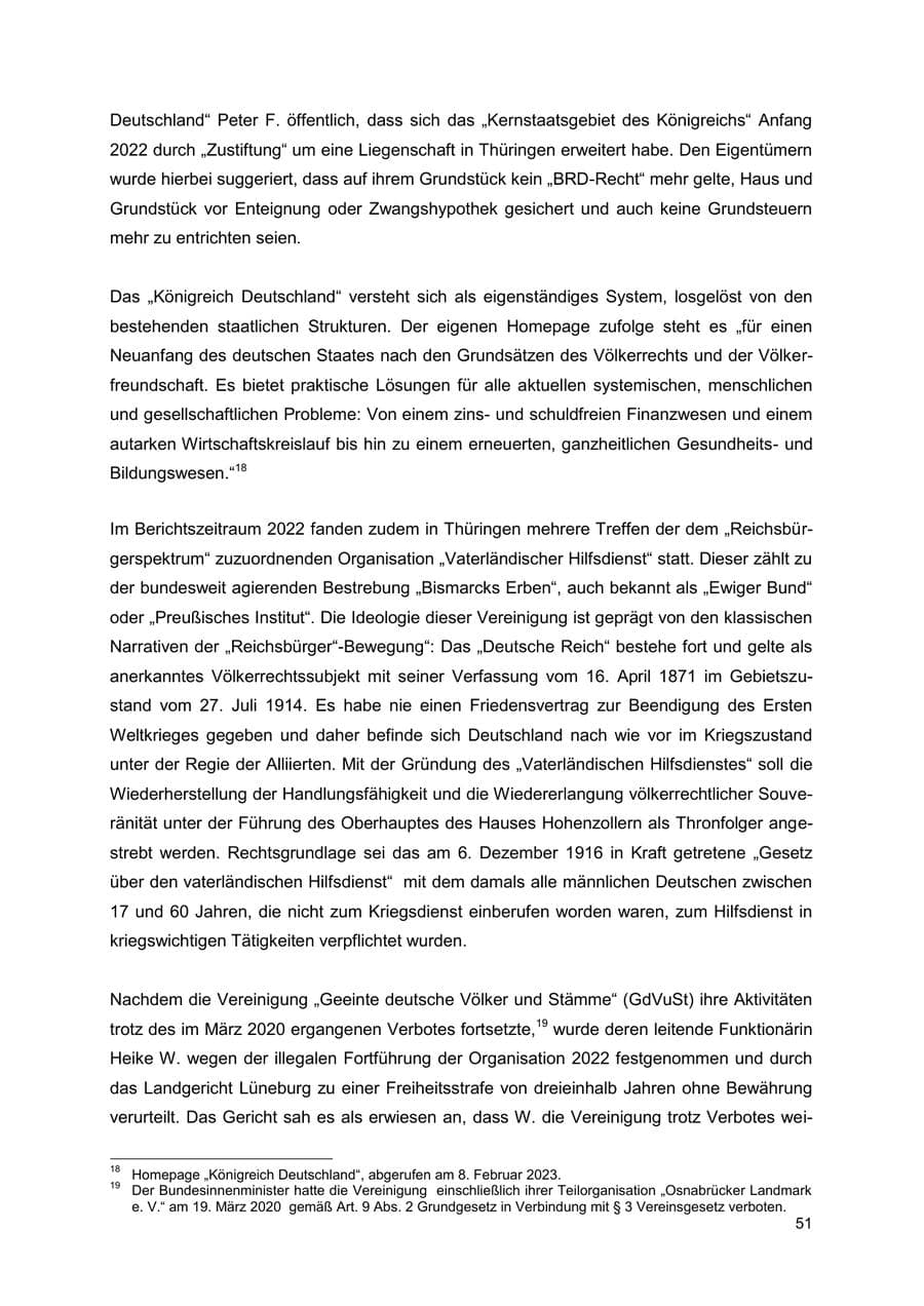 Seite 51 des Verfassungsschutzbericht 2022 Thüringen