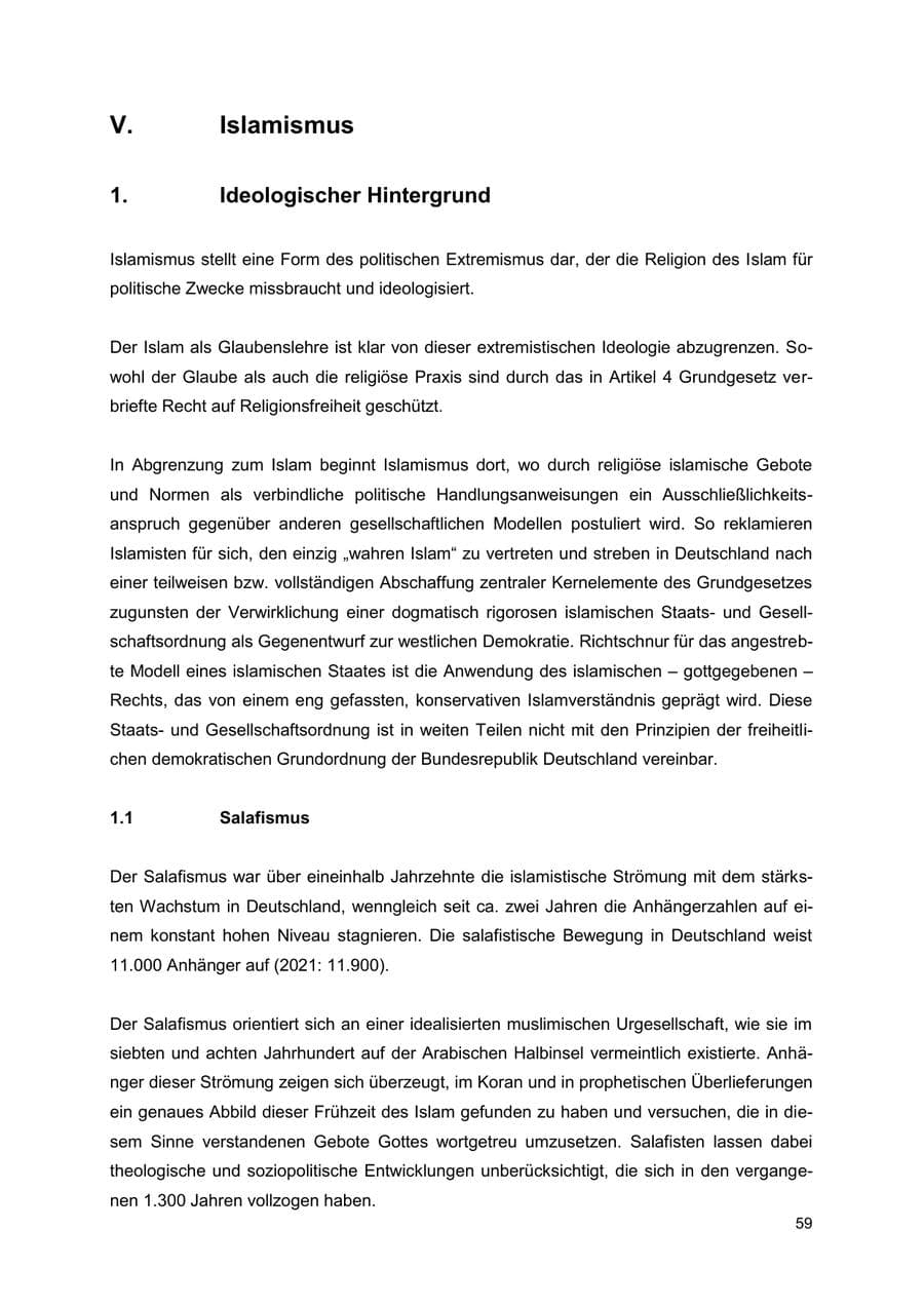 Seite 59 des Verfassungsschutzbericht 2022 Thüringen