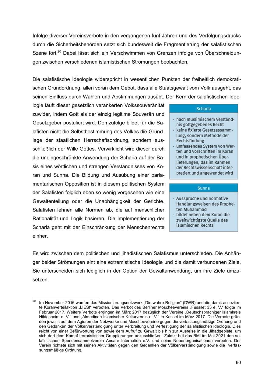 Seite 60 des Verfassungsschutzbericht 2022 Thüringen