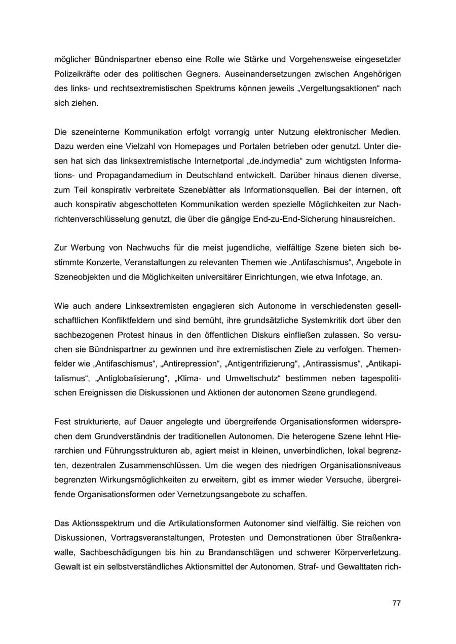 Seite 77 des Verfassungsschutzbericht 2022 Thüringen