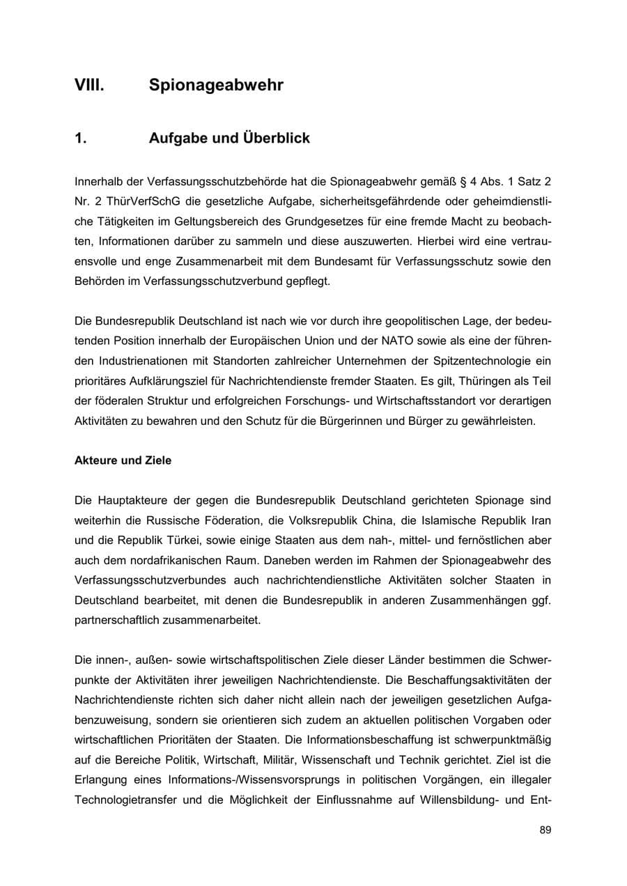 Seite 89 des Verfassungsschutzbericht 2022 Thüringen