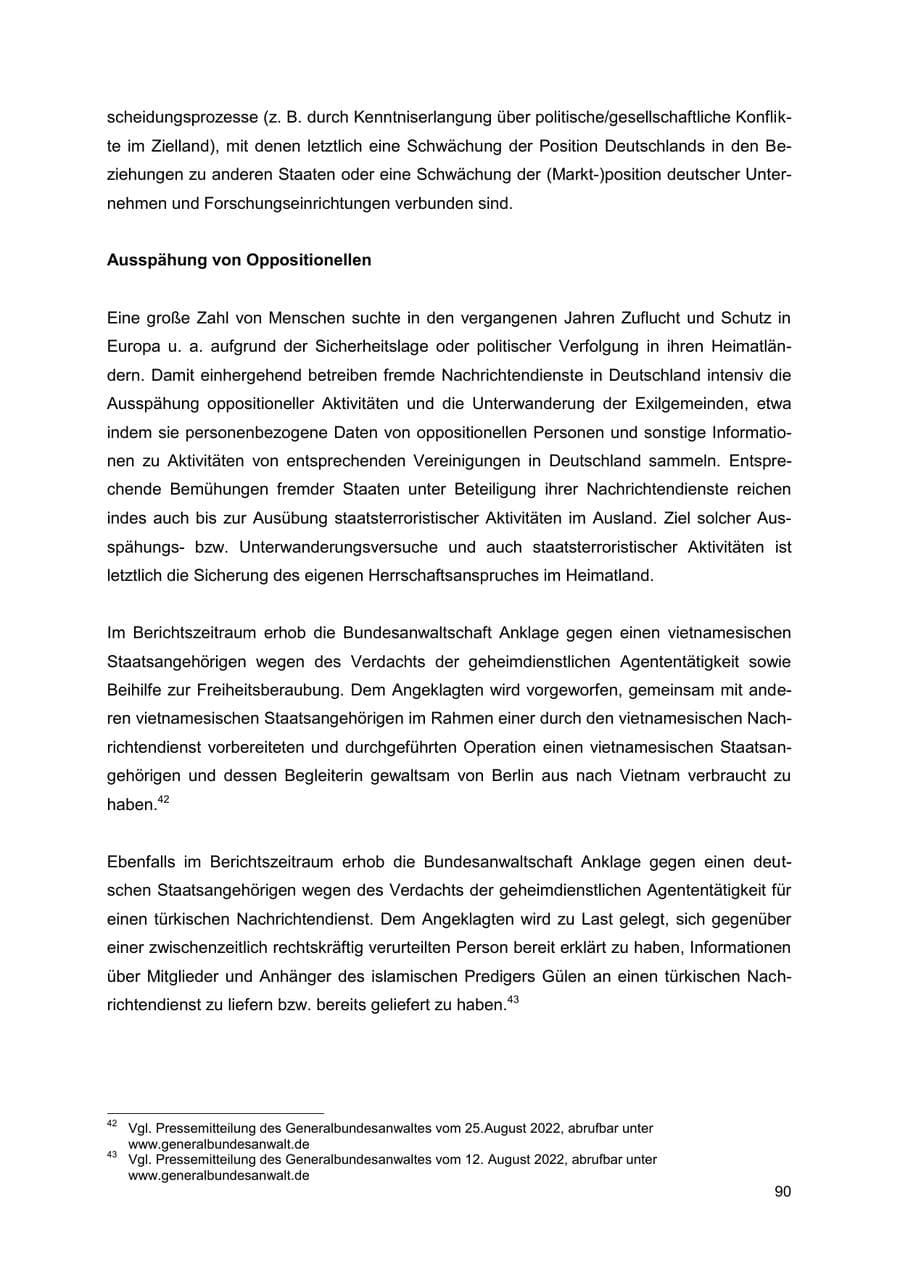 Seite 90 des Verfassungsschutzbericht 2022 Thüringen