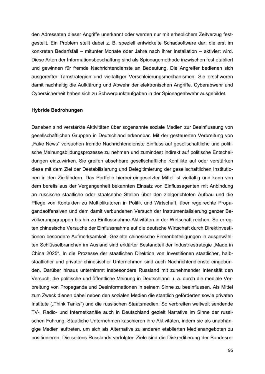 Seite 95 des Verfassungsschutzbericht 2022 Thüringen