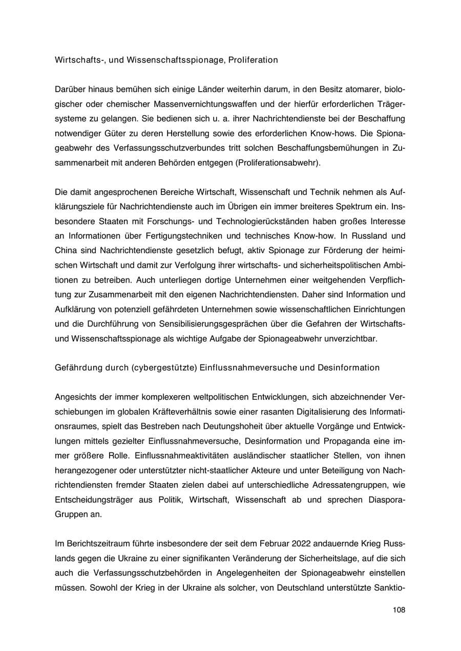 Seite 109 des Verfassungsschutzbericht 2023 Thüringen