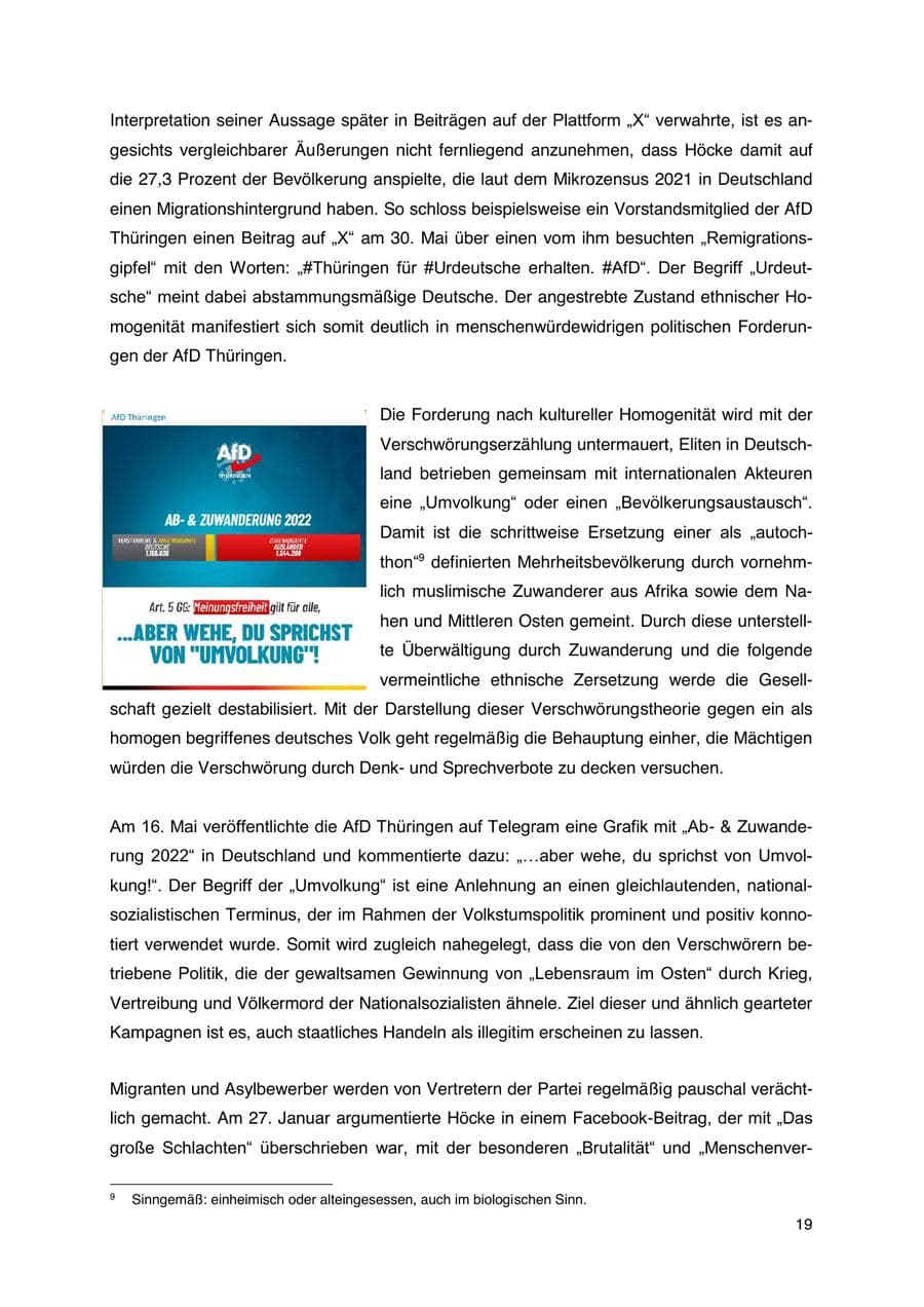 Seite 20 des Verfassungsschutzbericht 2023 Thüringen