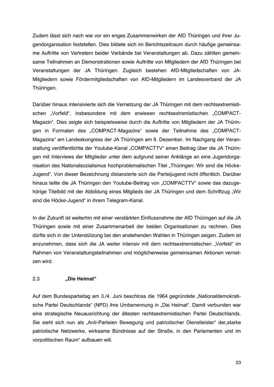 Seite 24 des Verfassungsschutzbericht 2023 Thüringen