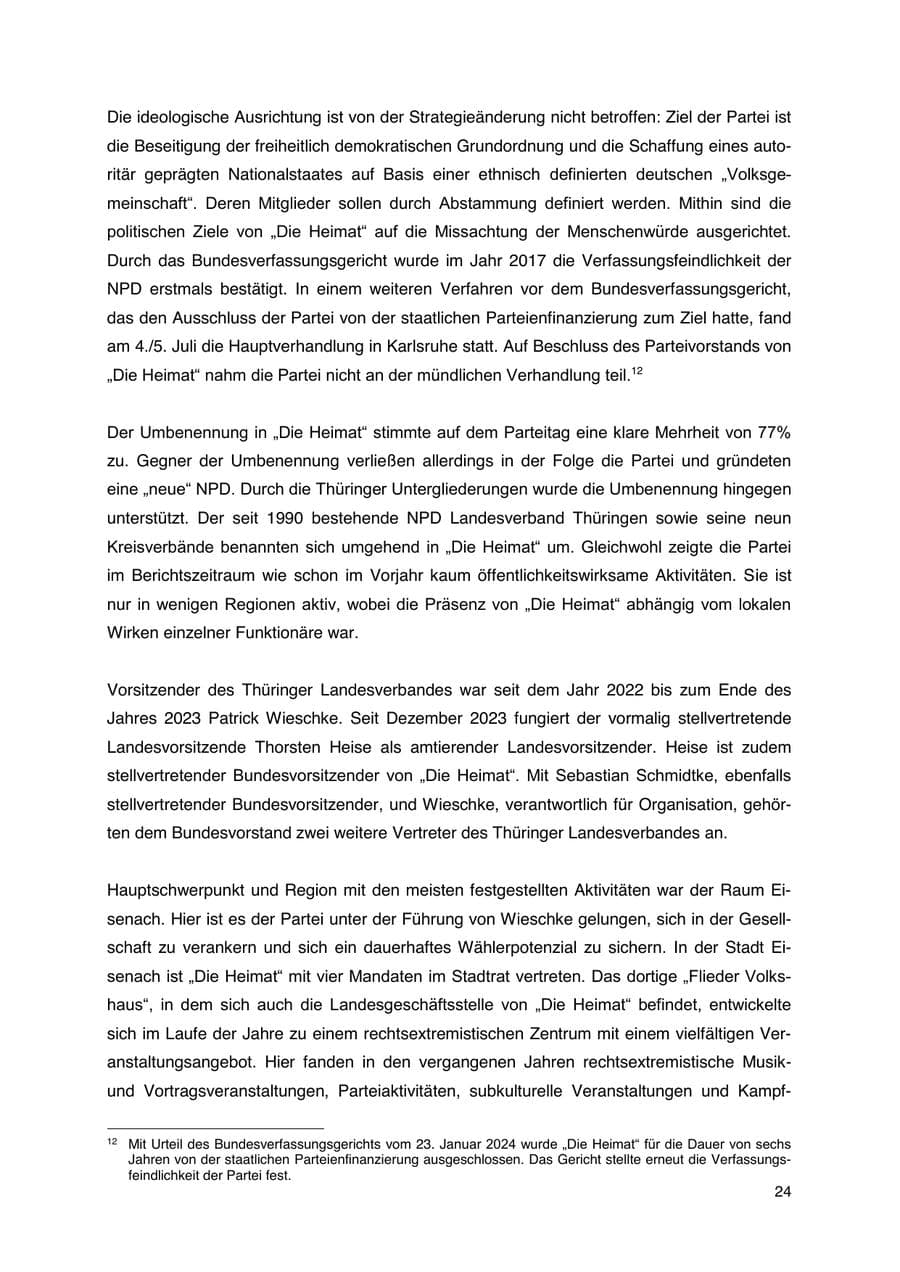 Seite 25 des Verfassungsschutzbericht 2023 Thüringen