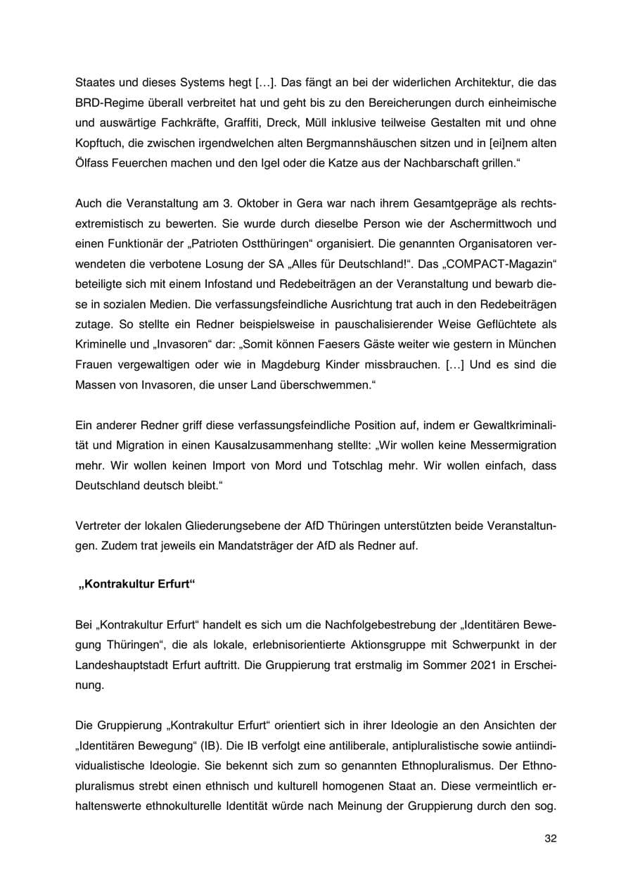 Seite 33 des Verfassungsschutzbericht 2023 Thüringen