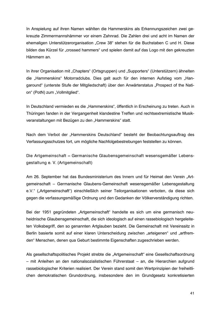 Seite 42 des Verfassungsschutzbericht 2023 Thüringen