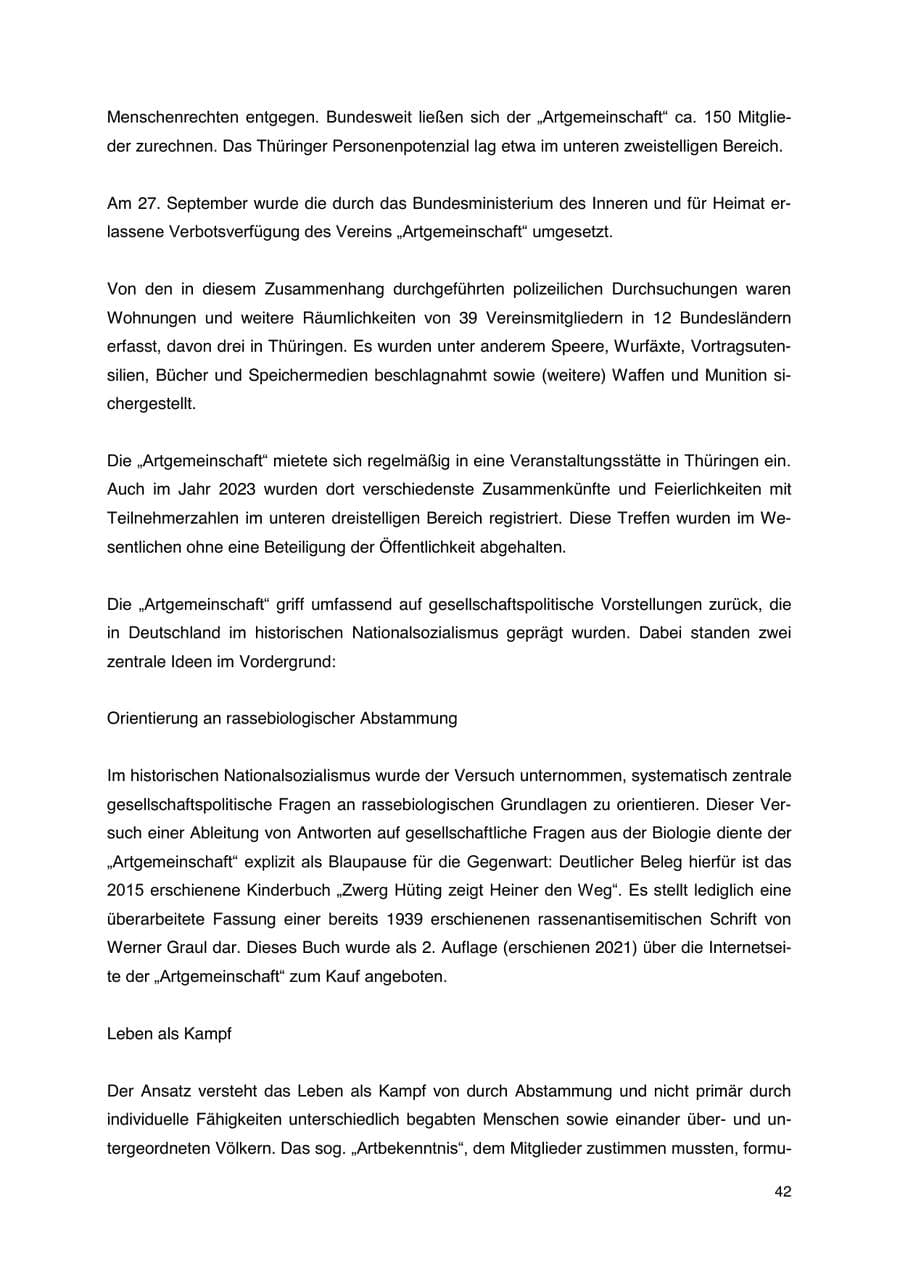 Seite 43 des Verfassungsschutzbericht 2023 Thüringen