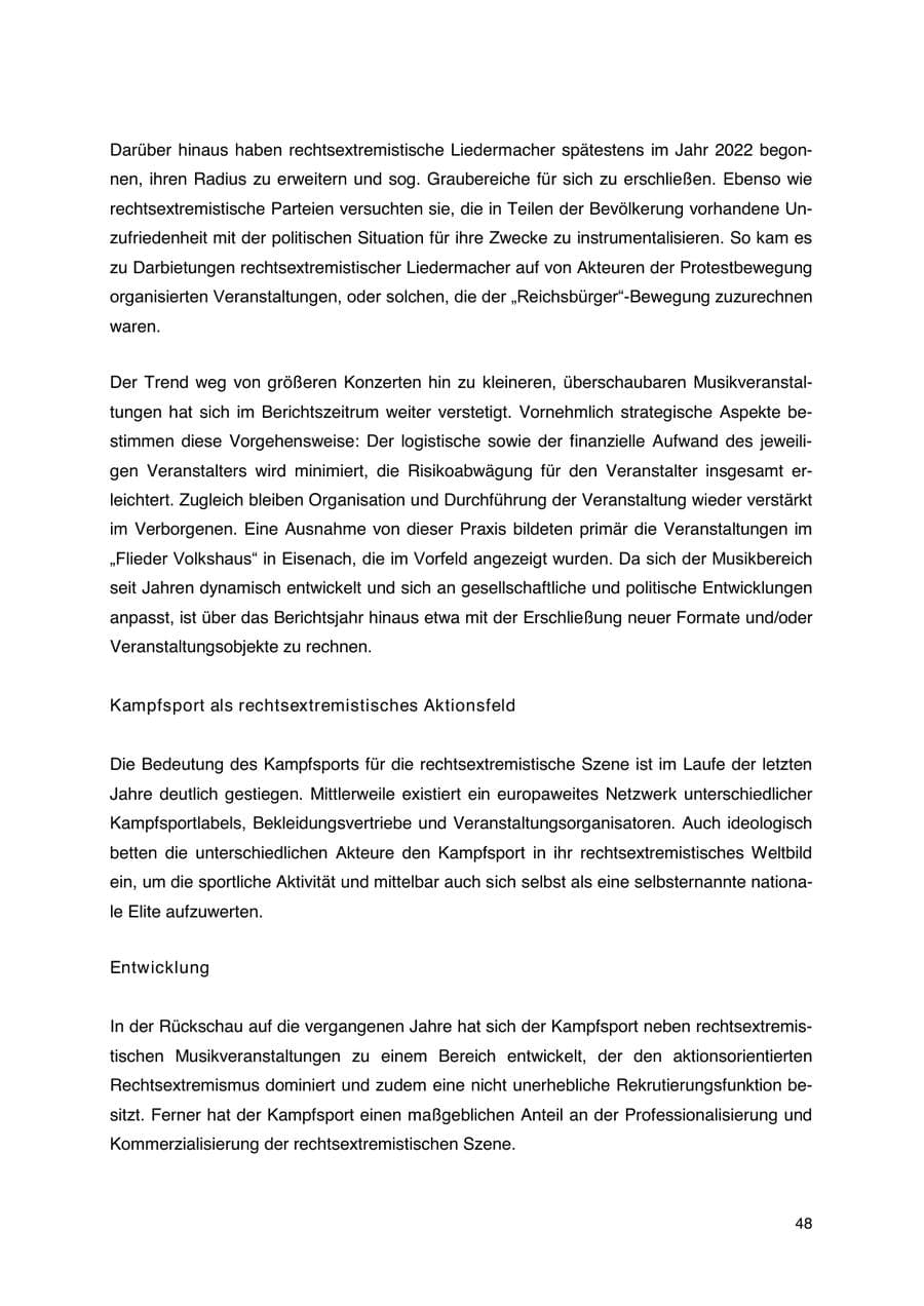 Seite 49 des Verfassungsschutzbericht 2023 Thüringen