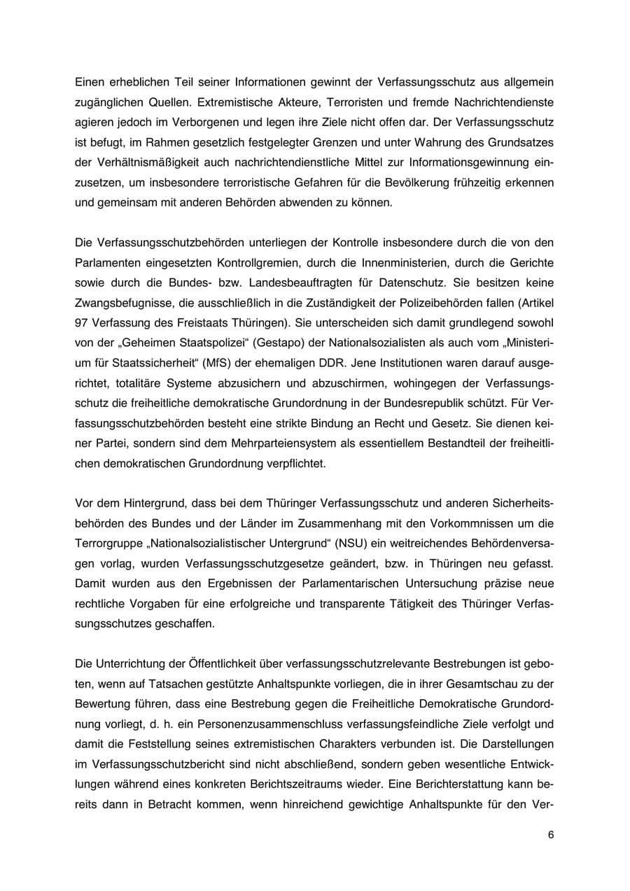 Seite 7 des Verfassungsschutzbericht 2023 Thüringen