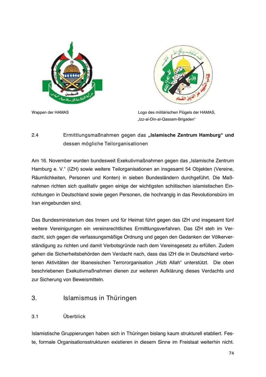 Seite 75 des Verfassungsschutzbericht 2023 Thüringen