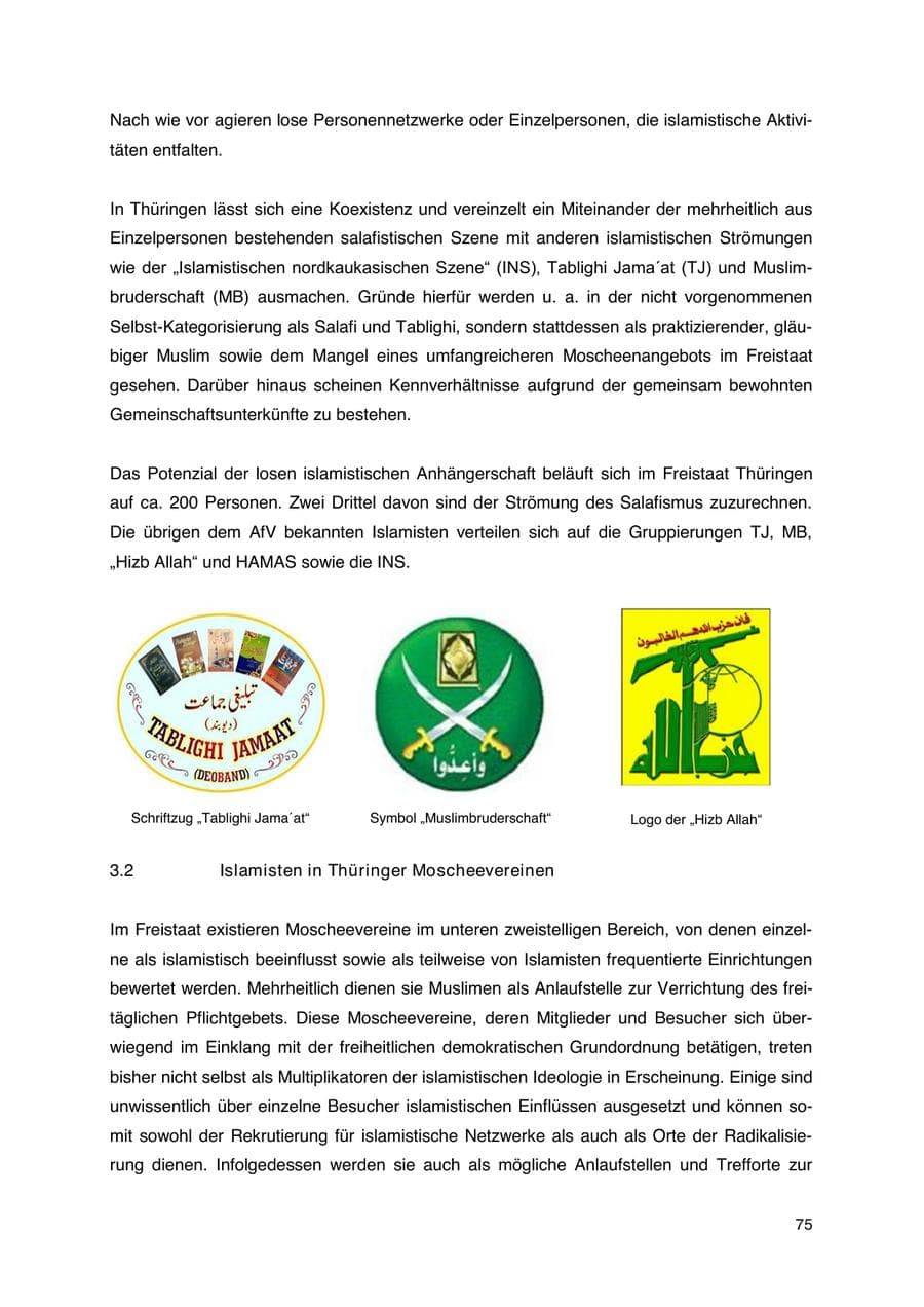 Seite 76 des Verfassungsschutzbericht 2023 Thüringen