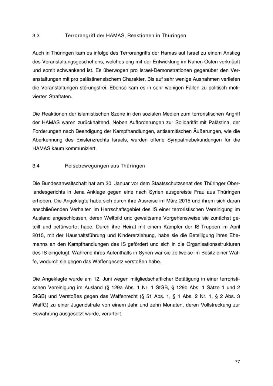 Seite 78 des Verfassungsschutzbericht 2023 Thüringen