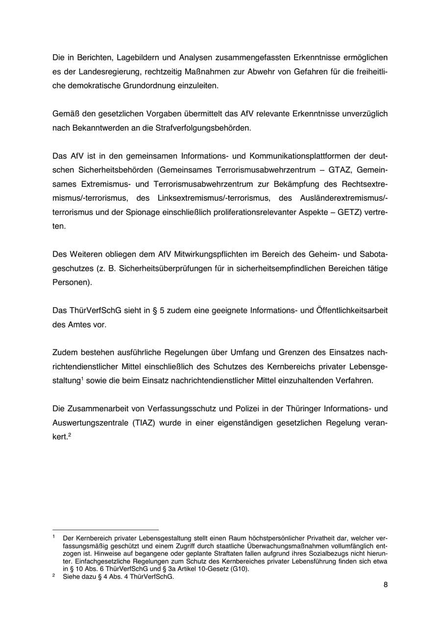 Seite 9 des Verfassungsschutzbericht 2023 Thüringen
