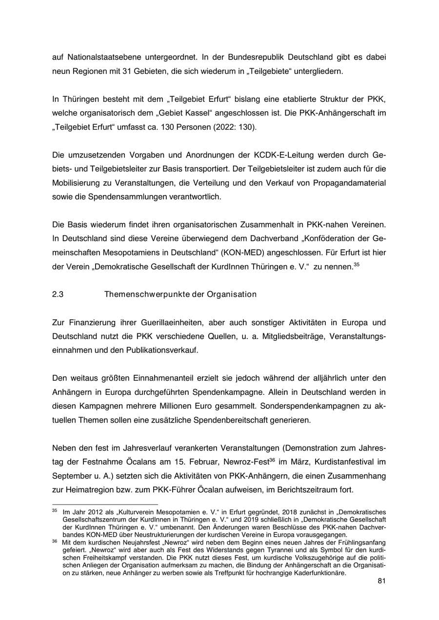 Seite 82 des Verfassungsschutzbericht 2023 Thüringen