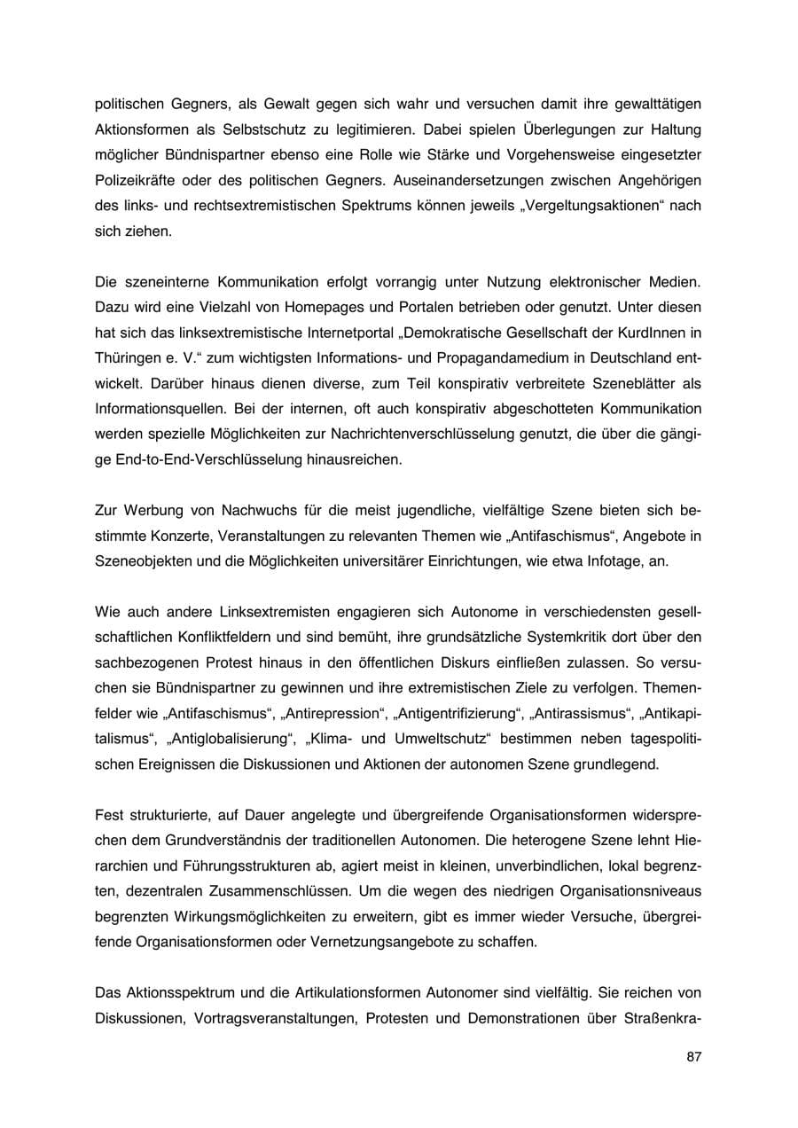 Seite 88 des Verfassungsschutzbericht 2023 Thüringen