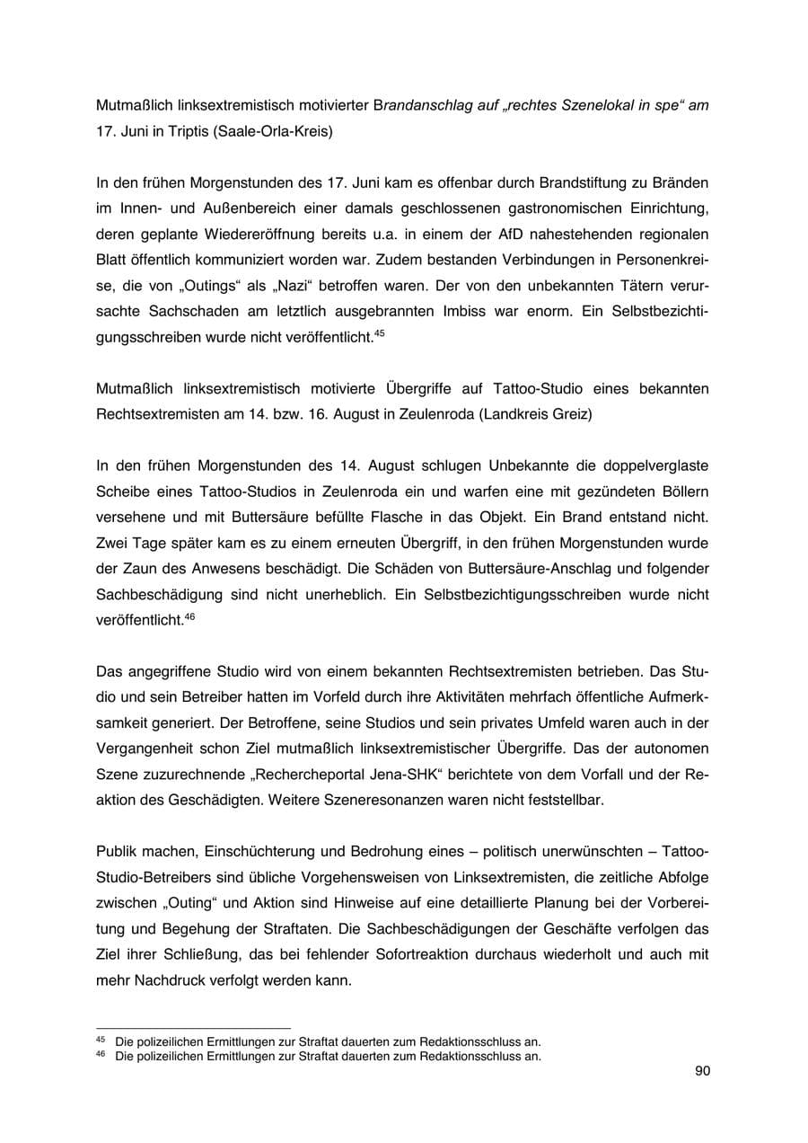 Seite 91 des Verfassungsschutzbericht 2023 Thüringen