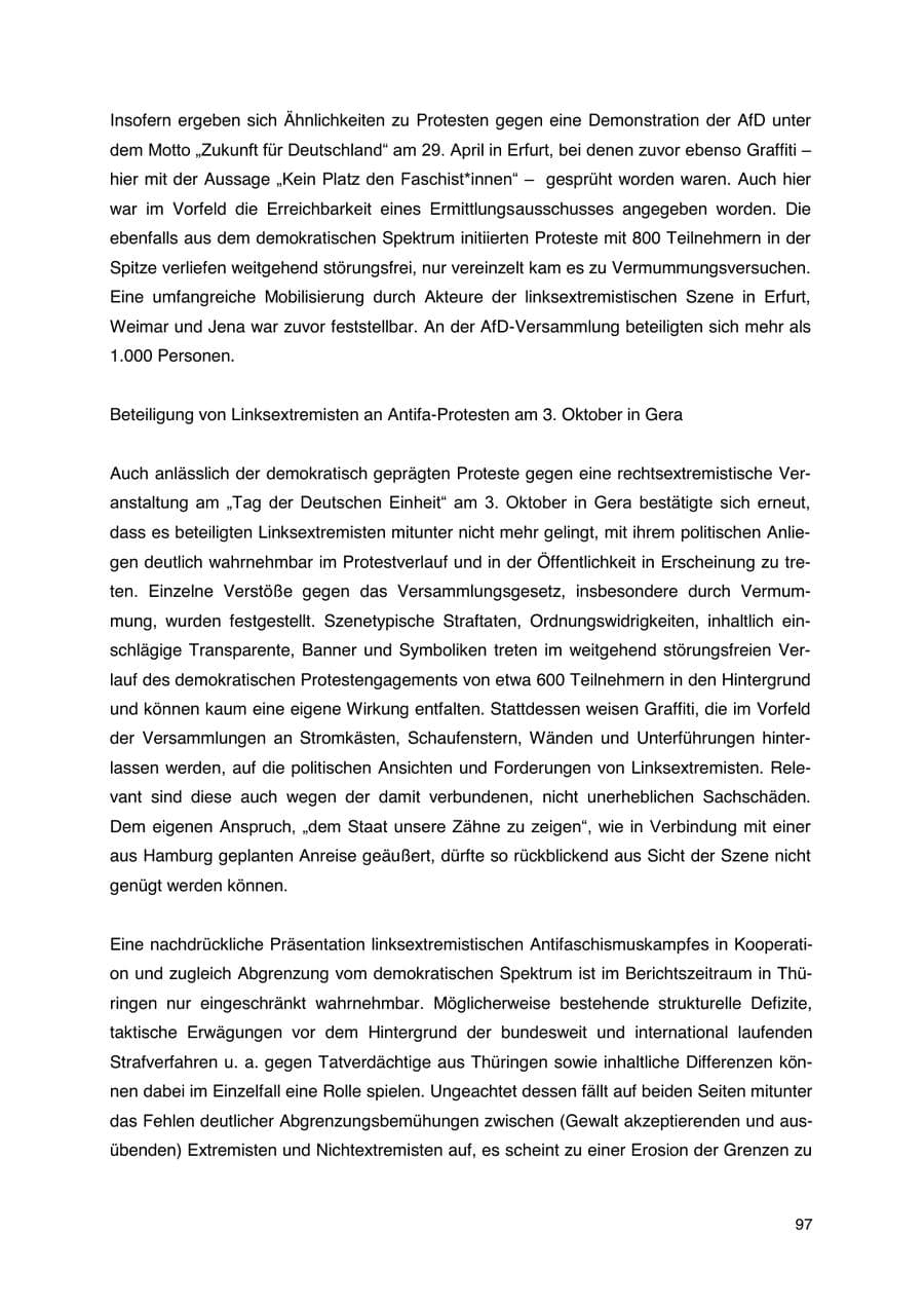 Seite 98 des Verfassungsschutzbericht 2023 Thüringen