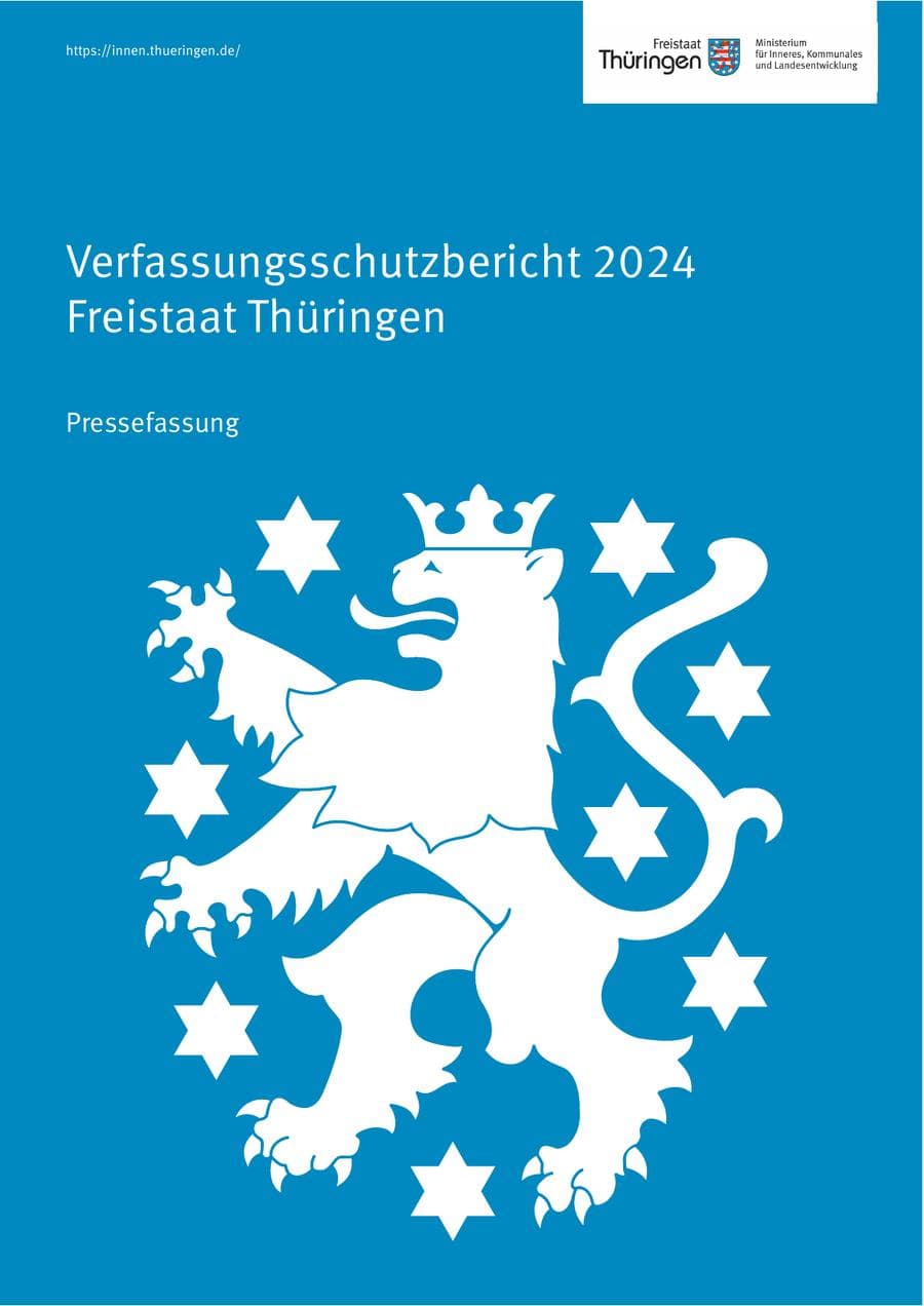 Seite 1 des Verfassungsschutzbericht 2024 Thüringen