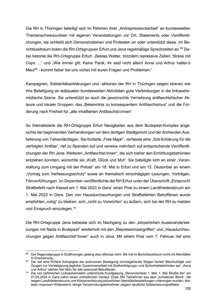 Seite 103 des Verfassungsschutzbericht 2024 Thüringen