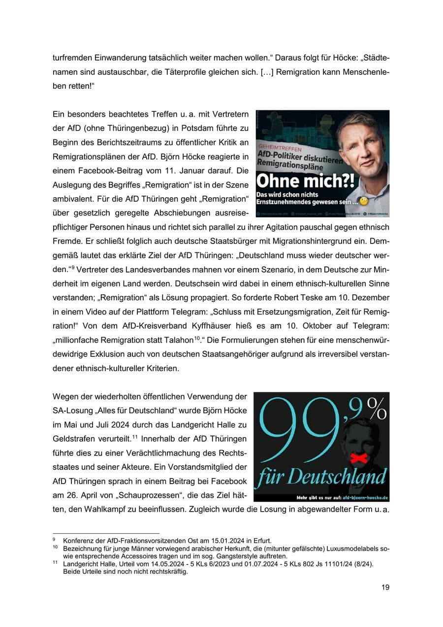 Seite 20 des Verfassungsschutzbericht 2024 Thüringen
