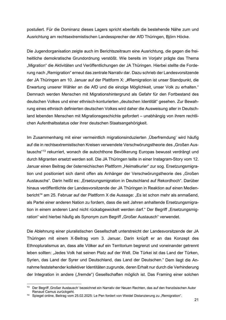 Seite 22 des Verfassungsschutzbericht 2024 Thüringen