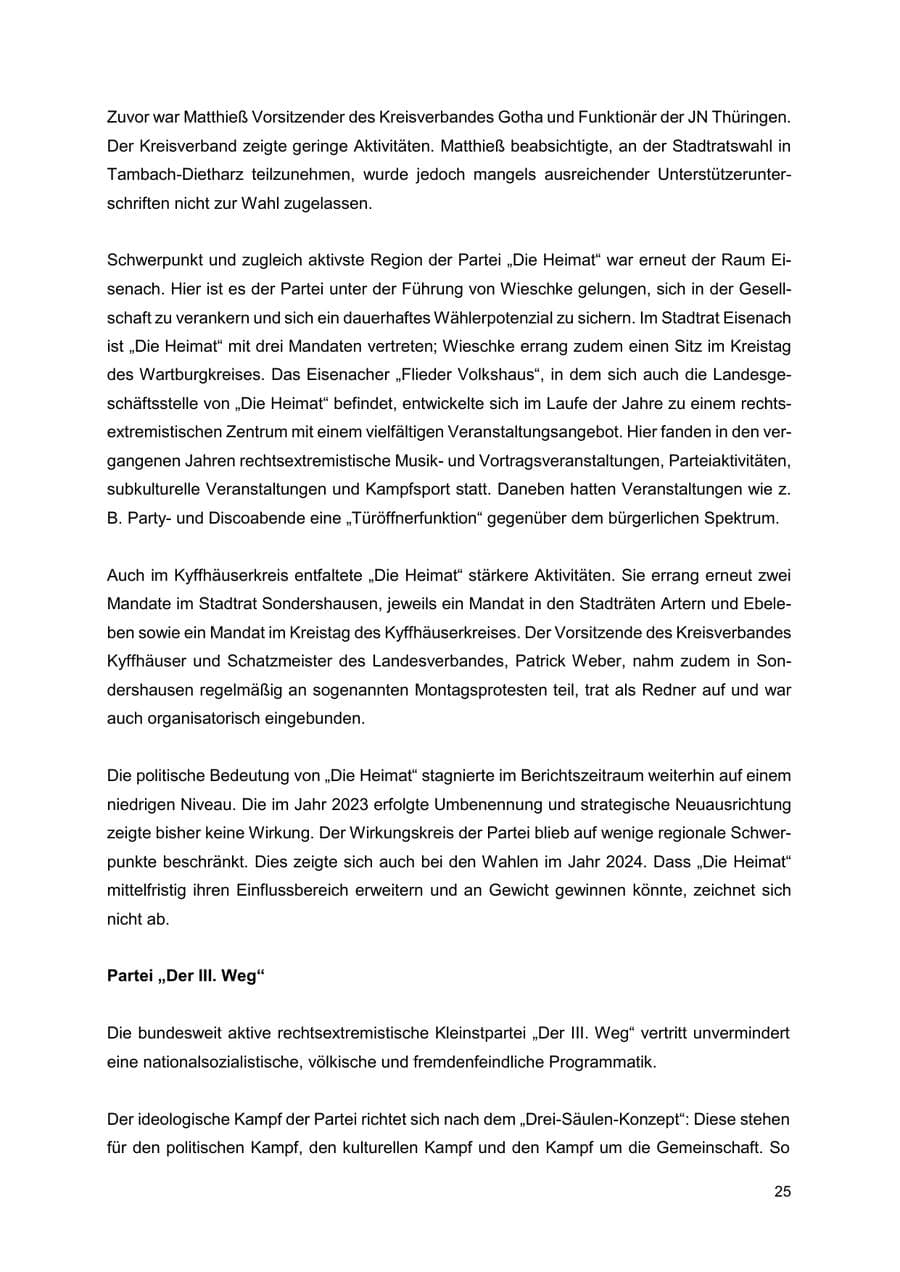 Seite 26 des Verfassungsschutzbericht 2024 Thüringen