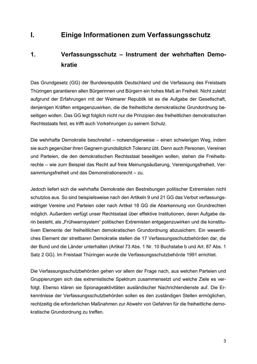Seite 4 des Verfassungsschutzbericht 2024 Thüringen