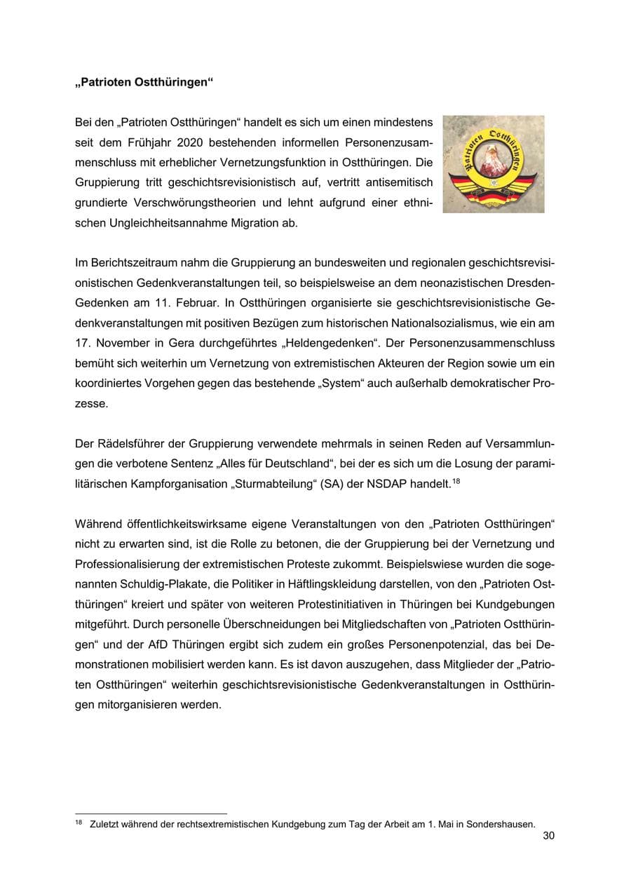 Seite 31 des Verfassungsschutzbericht 2024 Thüringen