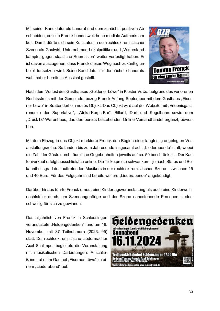 Seite 33 des Verfassungsschutzbericht 2024 Thüringen