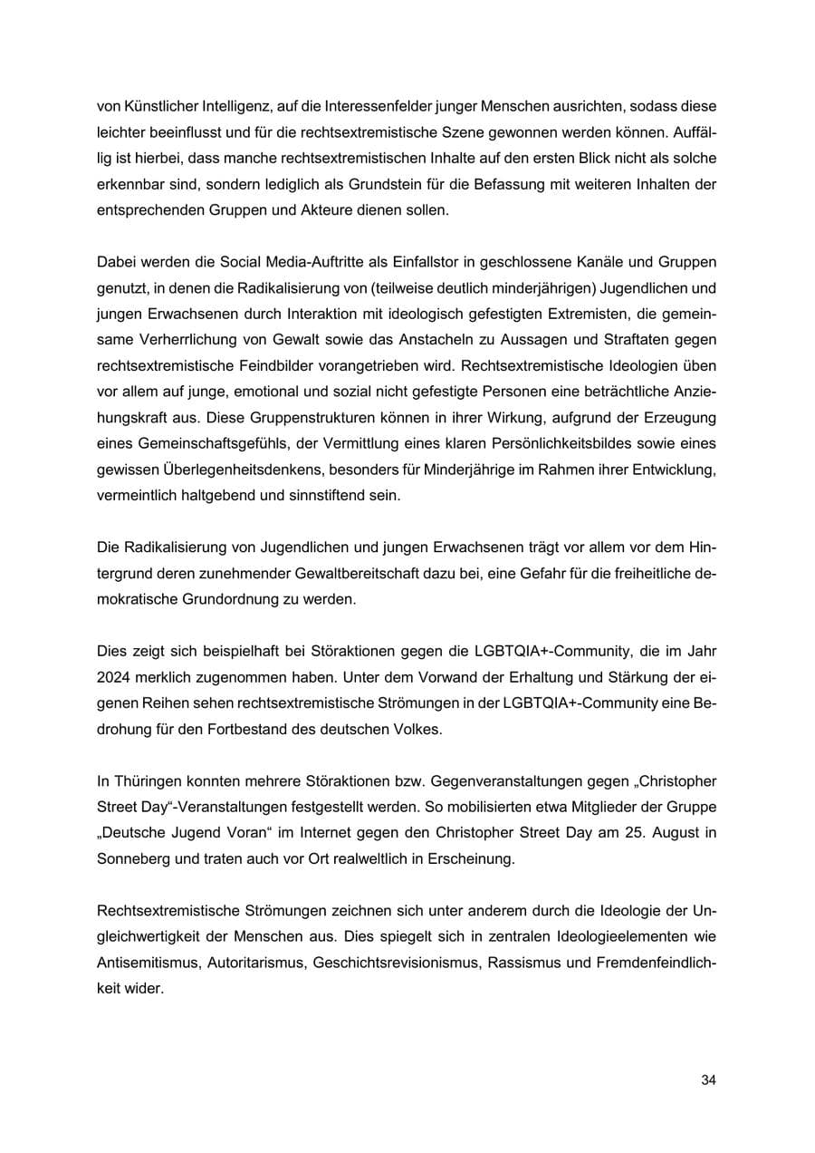 Seite 35 des Verfassungsschutzbericht 2024 Thüringen