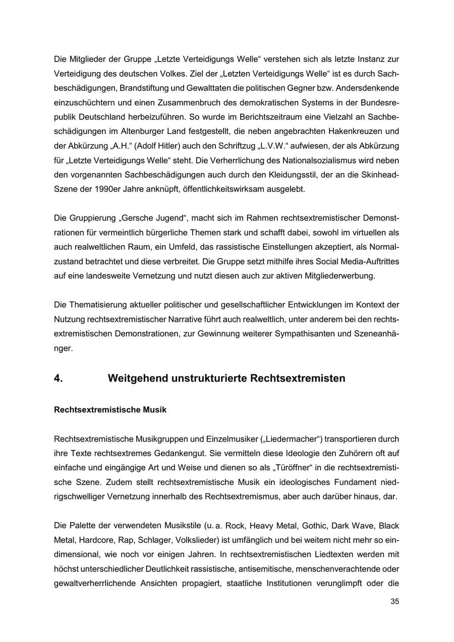 Seite 36 des Verfassungsschutzbericht 2024 Thüringen